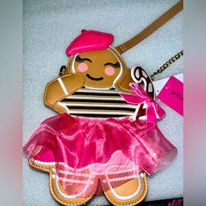 Betsey Johnson gingerbread girl Christmas crossbody NWT